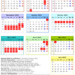 Calendrier des Vacances Scolaires et Jours fériés 2022 – 2023